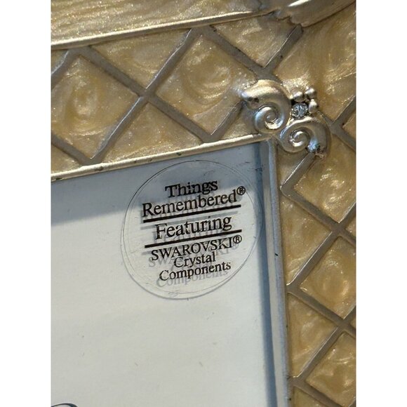 Picture Frame Swarovski Crystals Swirled Gold Enamel Picture Frame - Picture 3 of 7